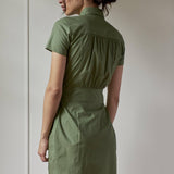 STEPHANIE PRESTIGE SHIRTDRESS MODEL 2 - KHAKI GREEN - Room 502