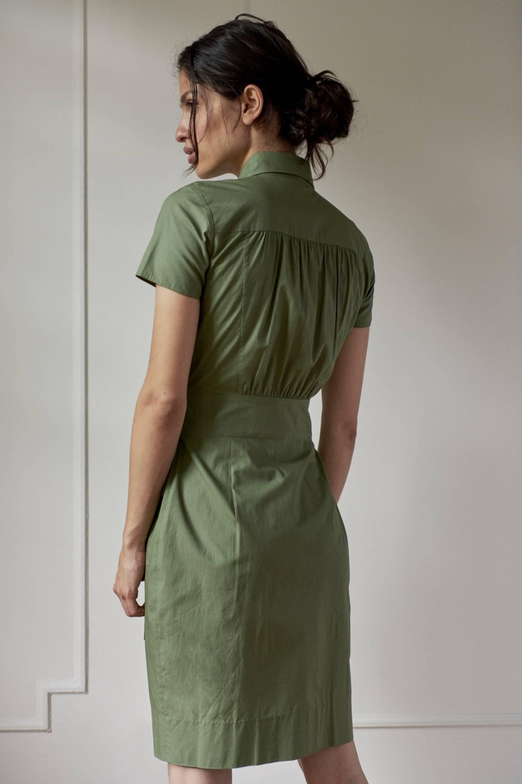 STEPHANIE PRESTIGE SHIRTDRESS MODEL 2 - KHAKI GREEN - Room 502