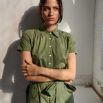 STEPHANIE PRESTIGE SHIRTDRESS MODEL 2 - KHAKI GREEN - Room 502