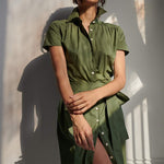 STEPHANIE PRESTIGE SHIRTDRESS MODEL 2 - KHAKI GREEN - Room 502