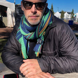 THE TRAVEL SCARF | HAND WOVEN COTTON | MODEL C | TURQUOISE - Room 502