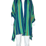 THE TRAVEL SCARF | HAND WOVEN COTTON | MODEL C | TURQUOISE - Room 502