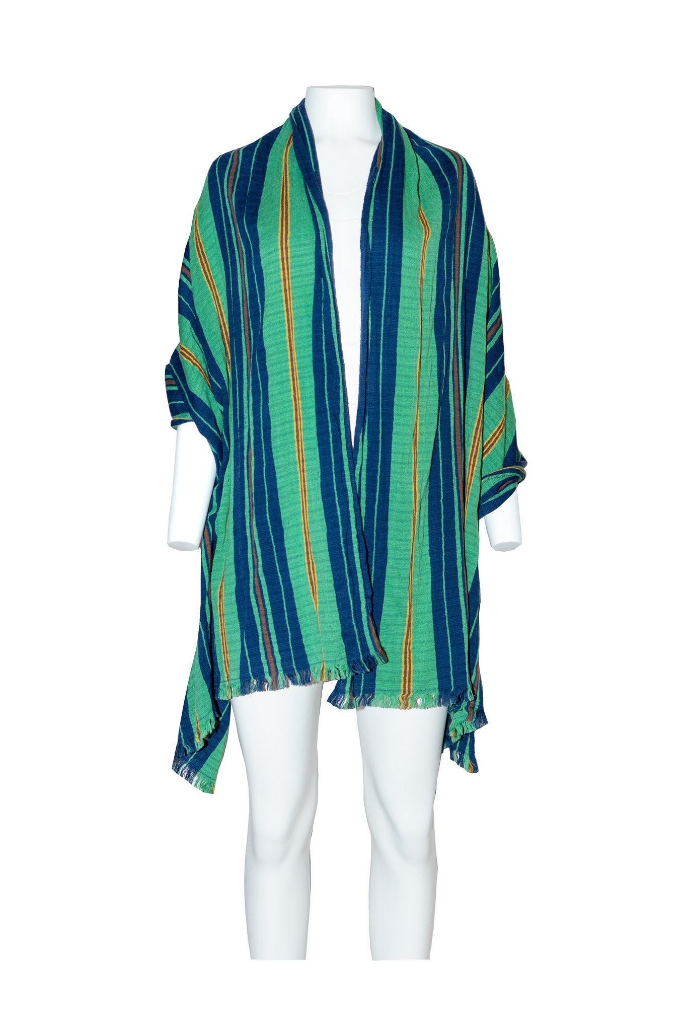 THE TRAVEL SCARF | HAND WOVEN COTTON | MODEL C | TURQUOISE - Room 502