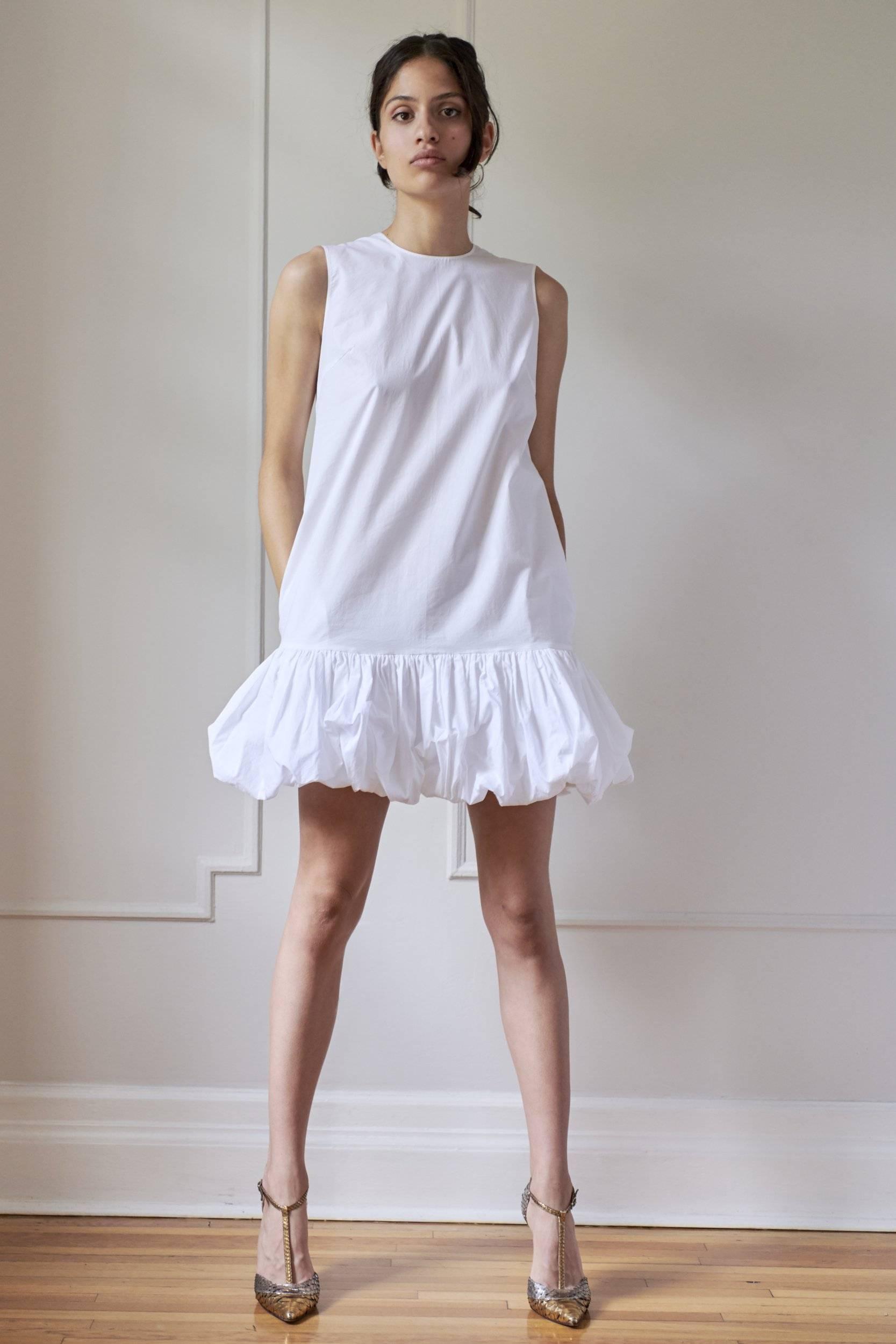 TRAPEZE DRESS - MODEL 4 - YARA - WHITE - Room 502