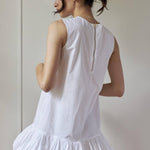 TRAPEZE DRESS - MODEL 4 - YARA - WHITE - Room 502
