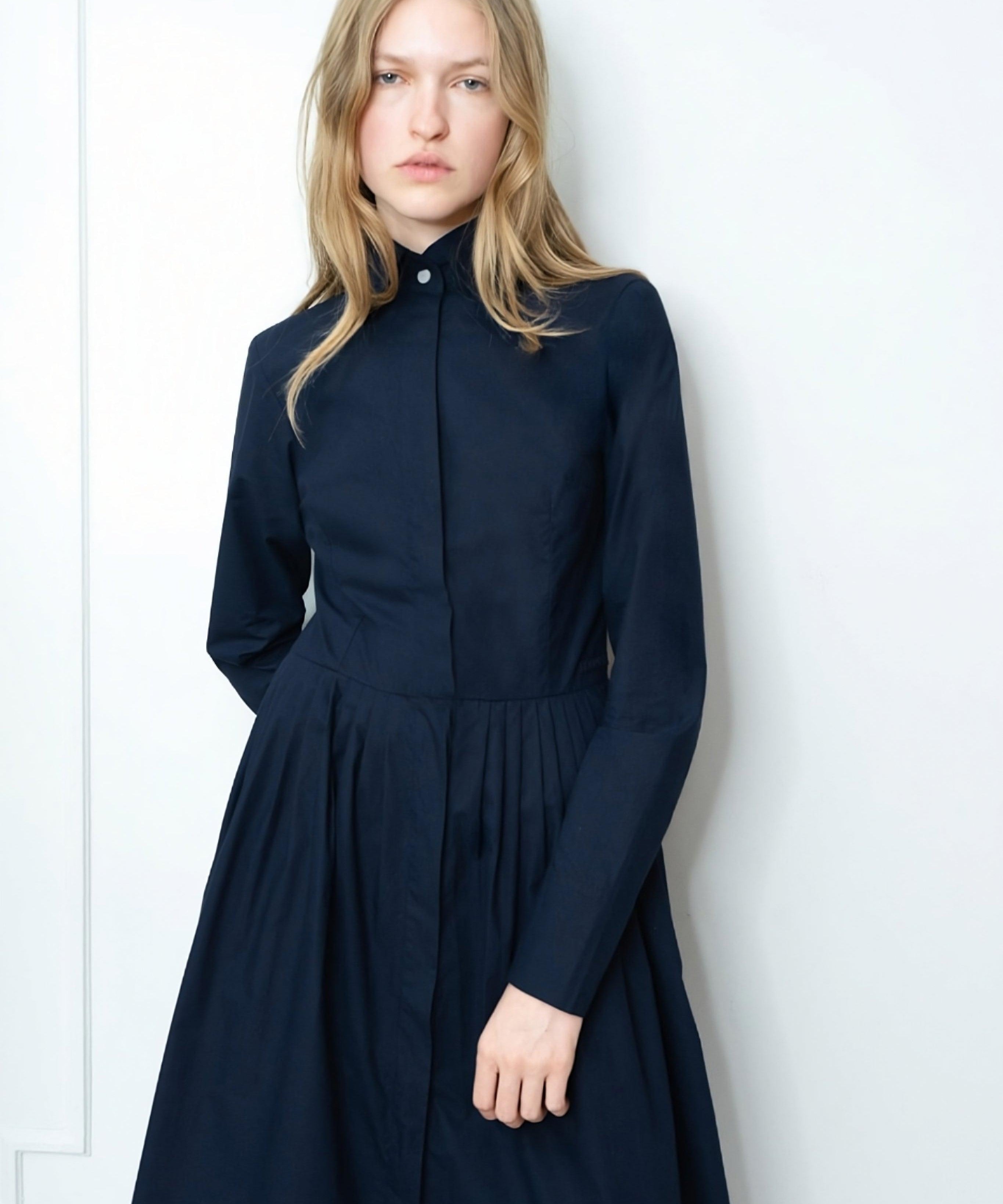 Blue Cotton Shirtdress Luxury Fashion Room 502