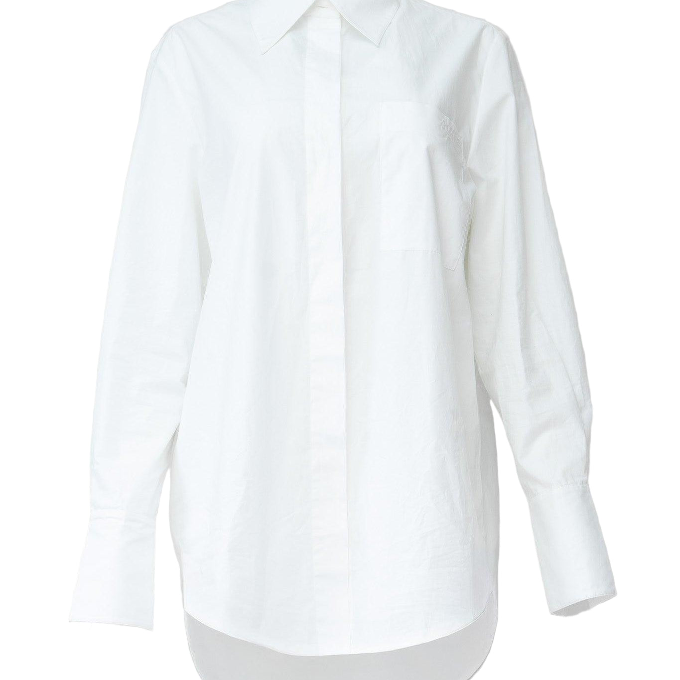 White woman shirt on a white background