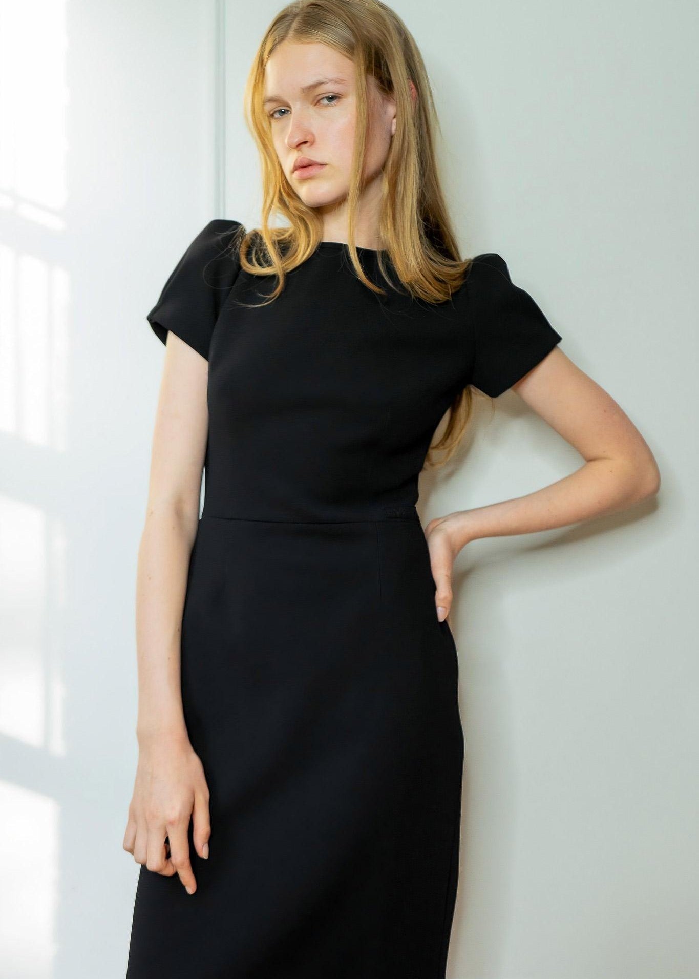 Cap Sleeves Dress Little black Dress Rom 502