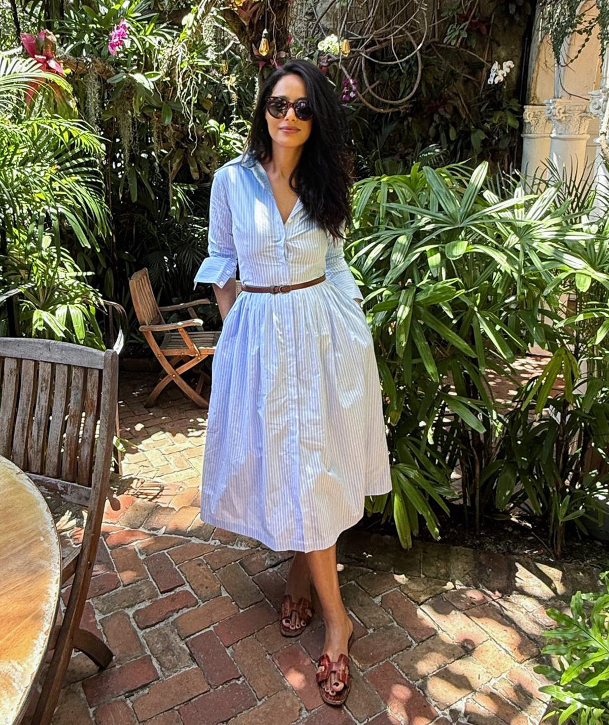 Rula Jebreal in Blue Shirtdress by Room502