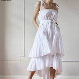 Resort Dress Luxury Travel Sexy Fashion Room 502 Cotton Ruffle Dress