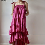 Resort Vacation Beach Party Dress Lightweight Cotton Voile Pink Room502 Luxury Fashion