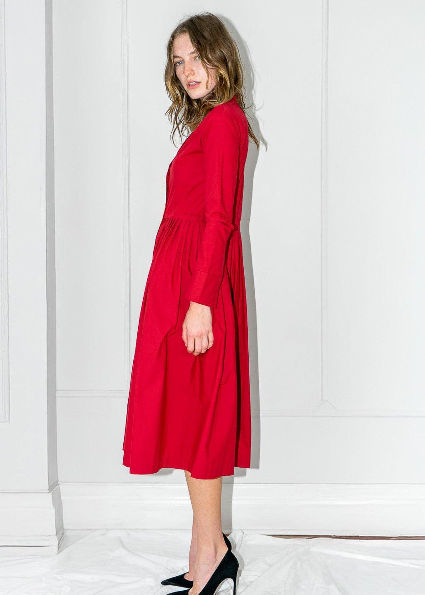 Cotton Red Shirtdress