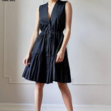 Black Cotton Drawstring Dress Luxury fashion Room 502 Sophie Theallet 