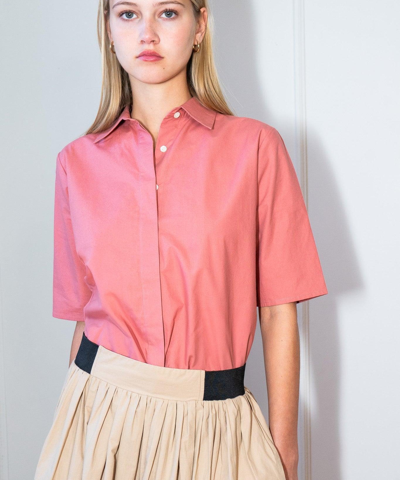 EFFORTLESS UNIFORM COTTON SHIRT - BRANDO - ROSE - Room 502
