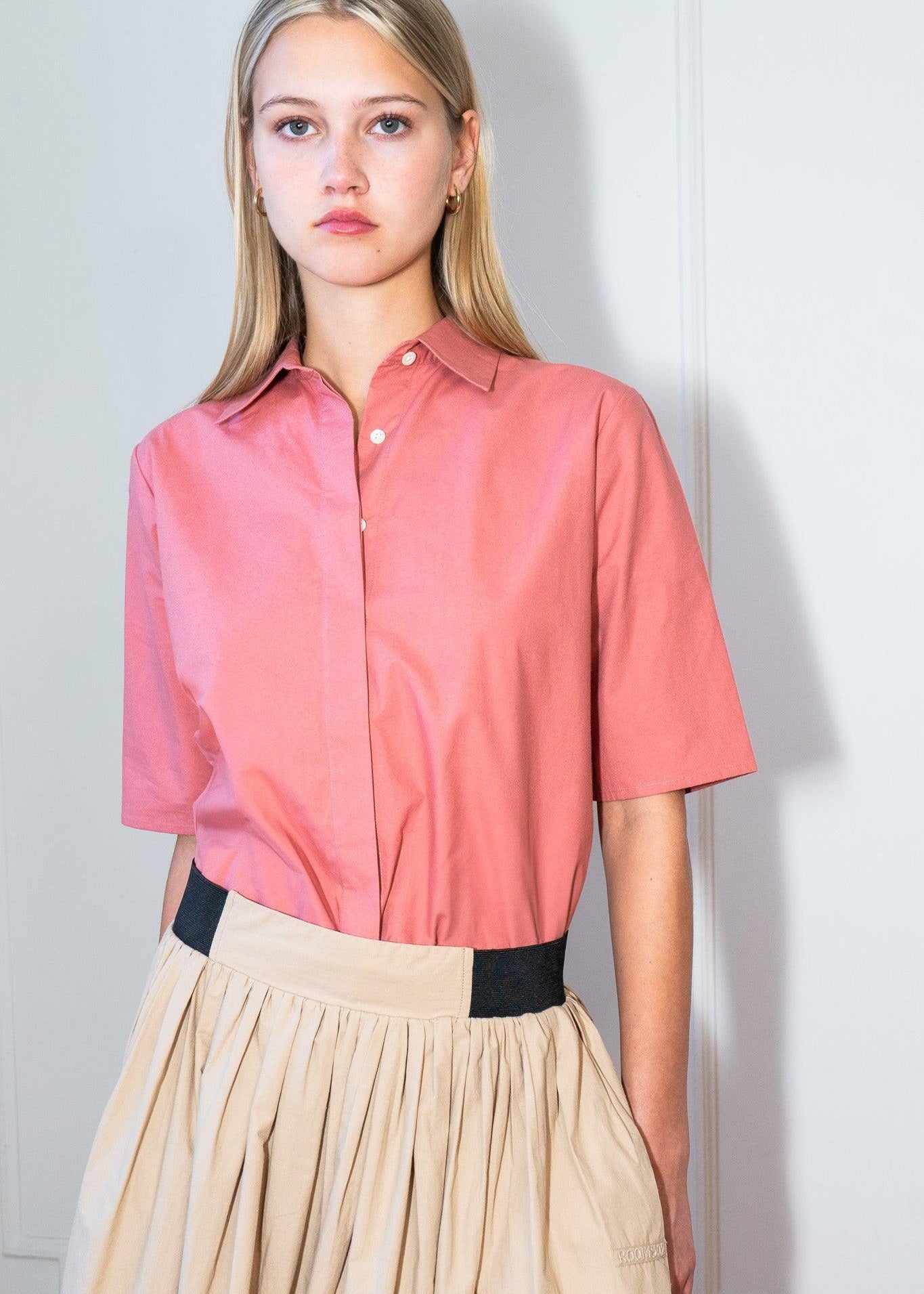 EFFORTLESS UNIFORM COTTON SHIRT - BRANDO - ROSE - Room 502