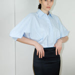 MARIE "COUTURE SHIRT" LIGHT BLUE + BLOCK PRINTED STRIPE - Room 502