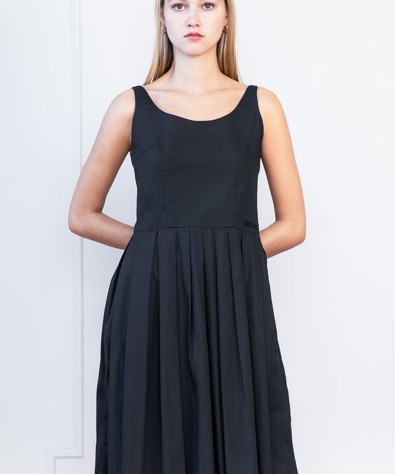 PRESTIGE SLEEVELESS DRESS - JULIETTE COTTON - BLACK - Room 502