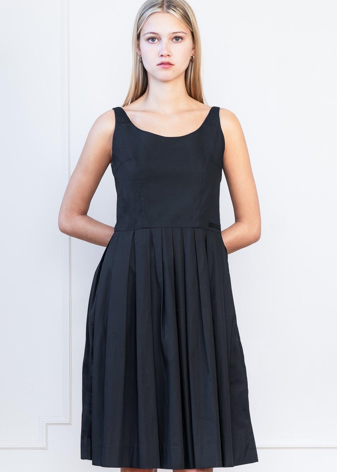 PRESTIGE SLEEVELESS DRESS - JULIETTE COTTON - BLACK - Room 502
