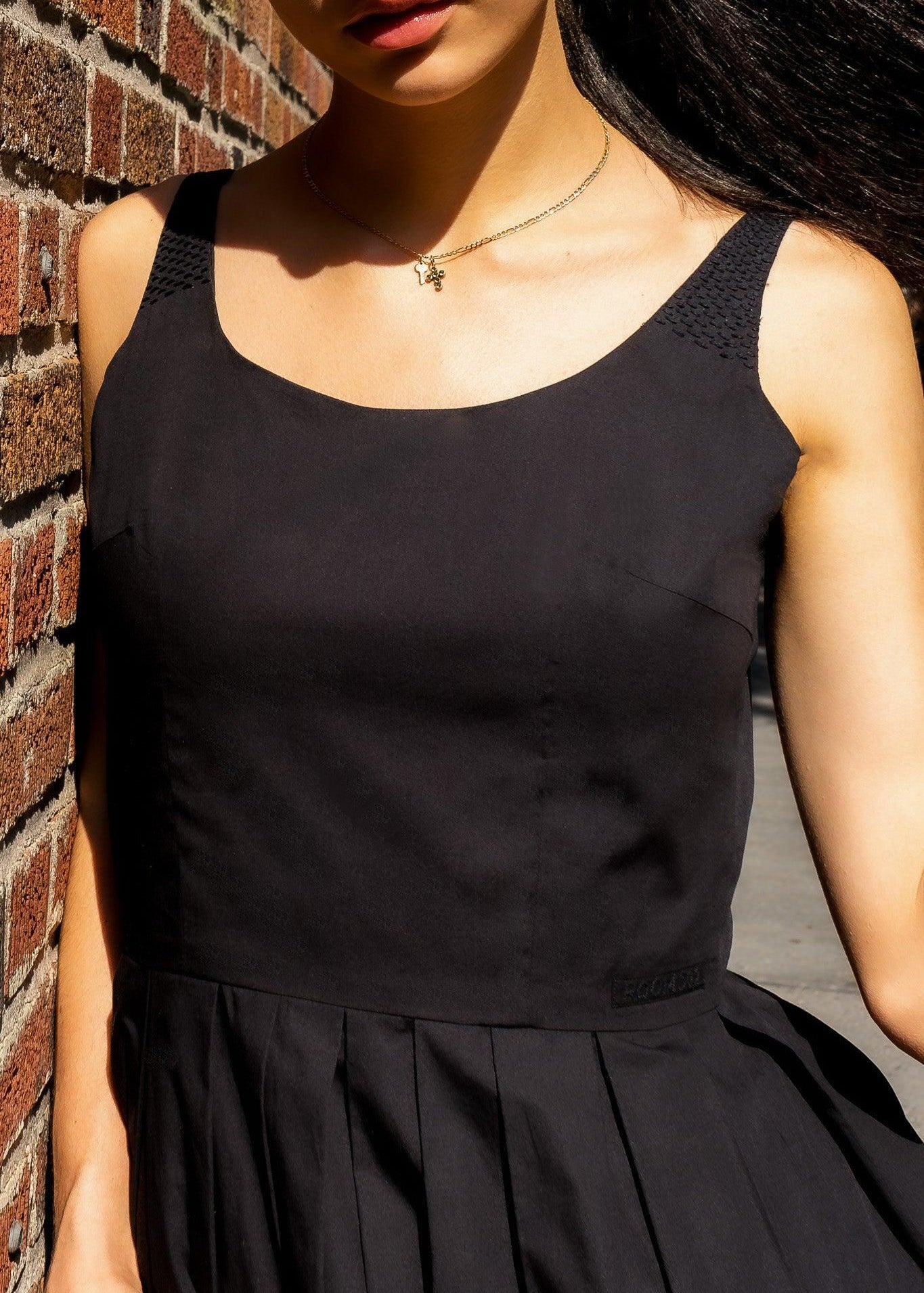 PRESTIGE SLEEVELESS DRESS - JULIETTE COTTON - BLACK - Room 502