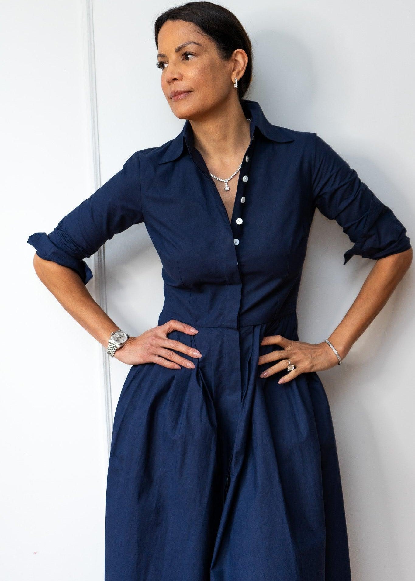 SHIRTDRESS MODEL 9 ZOE - BLUE INDIGO - Room 502