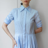 SHIRTDRESS ZOE - LIGHT BLUE WHITE STRIPES - Room 502