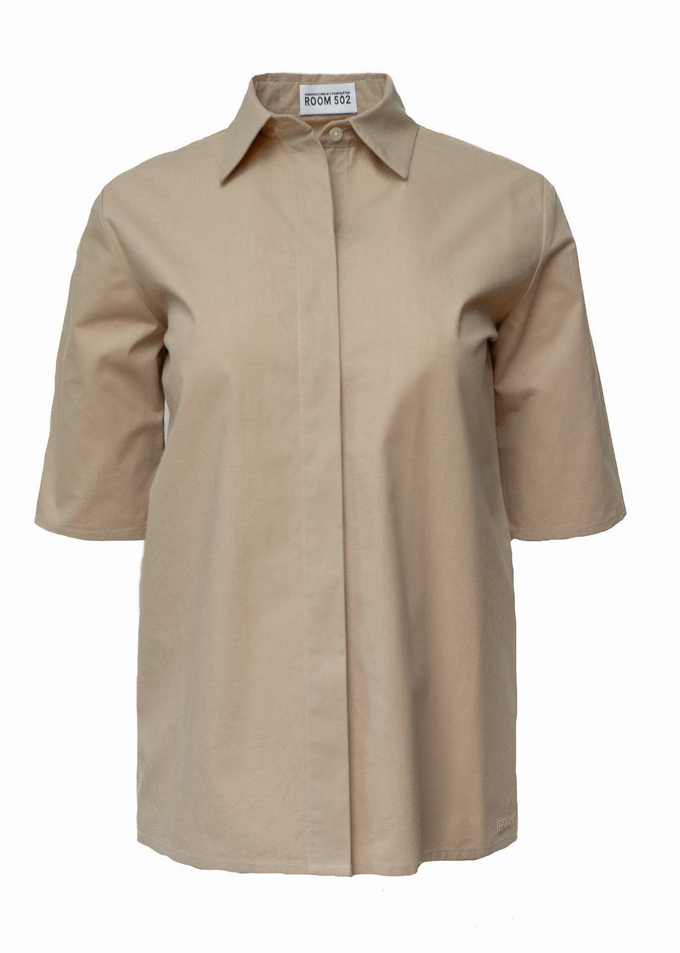 UNIFORM COTTON SHIRT - BRANDO - BEIGE - Room 502