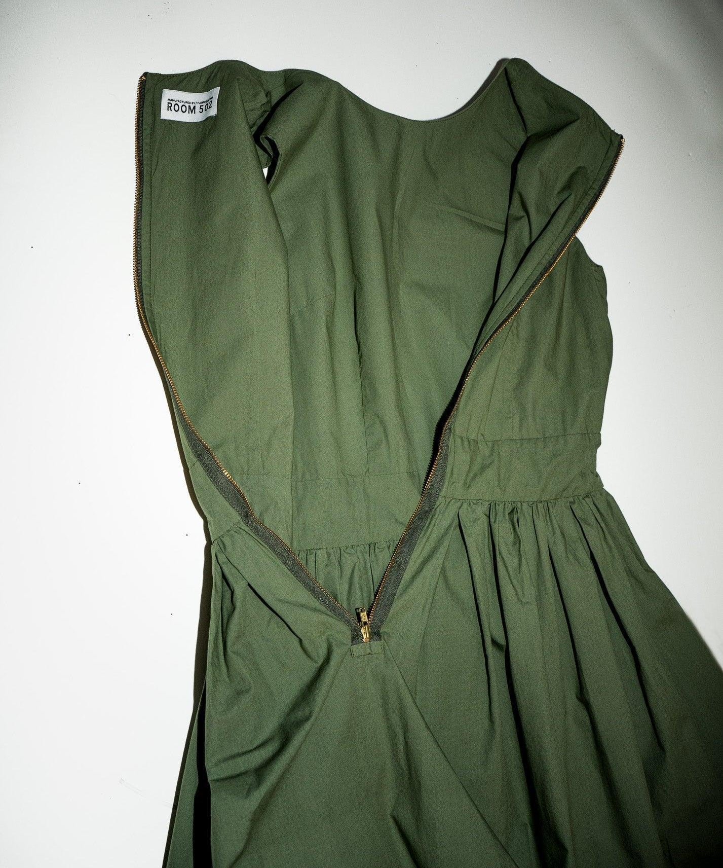 ANNA DRESS MODEL 5 - KHAKI GREEN - Room 502