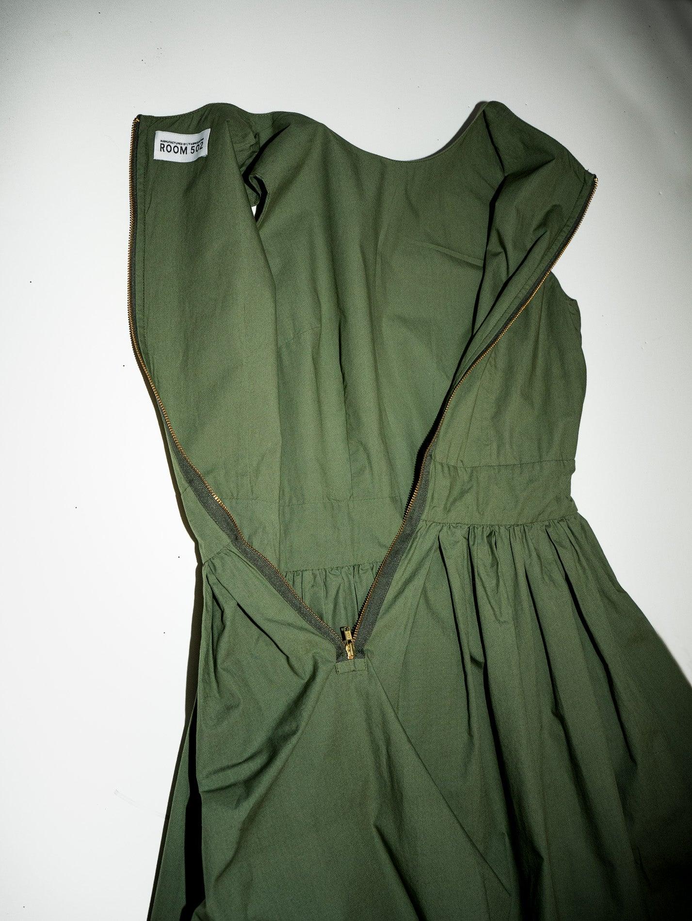 ANNA DRESS MODEL 5 - KHAKI GREEN - Room 502