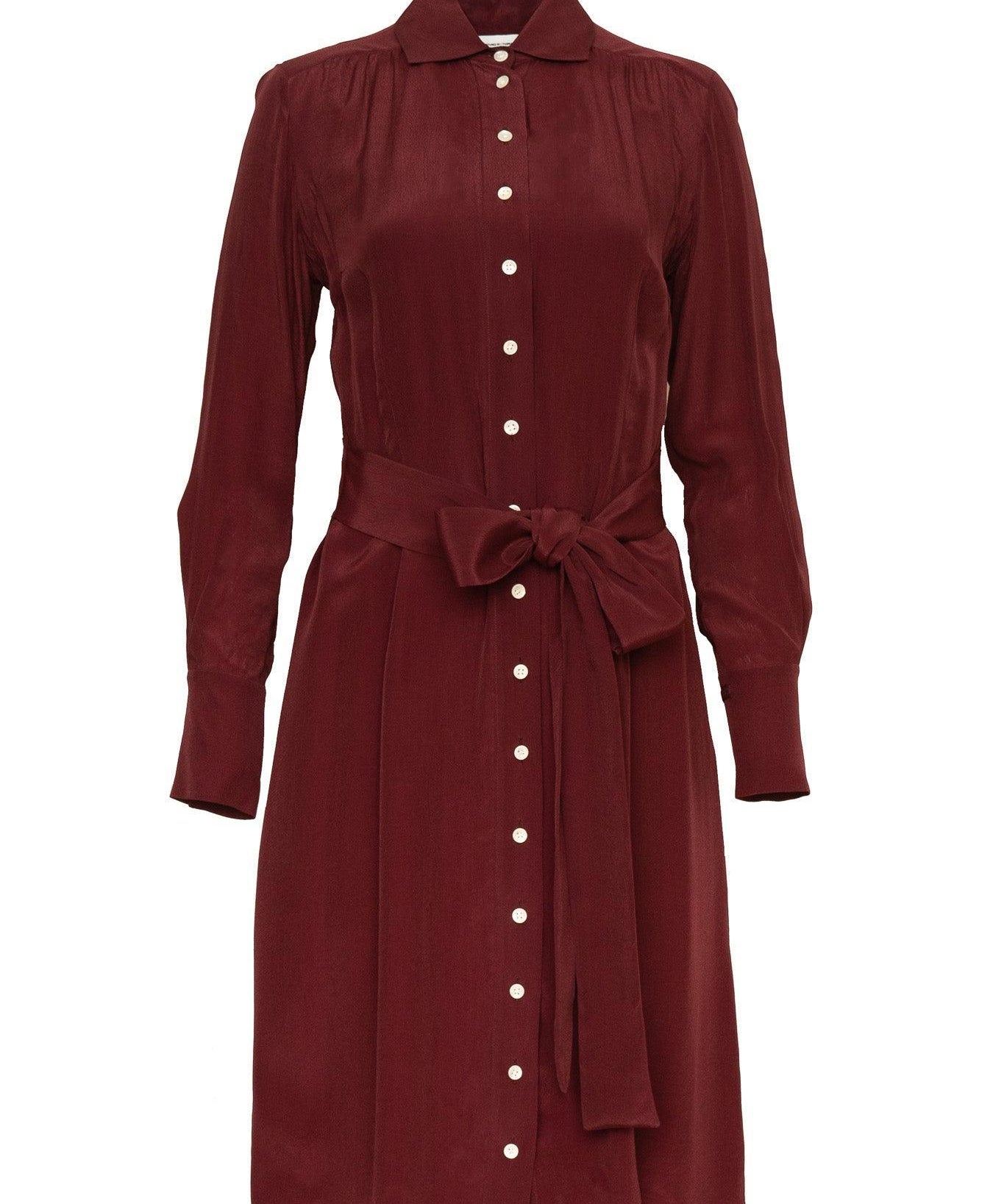 CHARLOTTE SHIRTDRESS BORDEAUX - Room 502