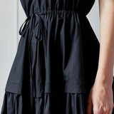 DRAWSTRING DRESS MODEL 1 VERONICA BLACK - Room 502