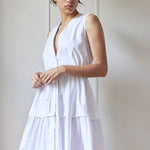 DRAWSTRING DRESS MODEL 1 VERONICA WHITE - Room 502