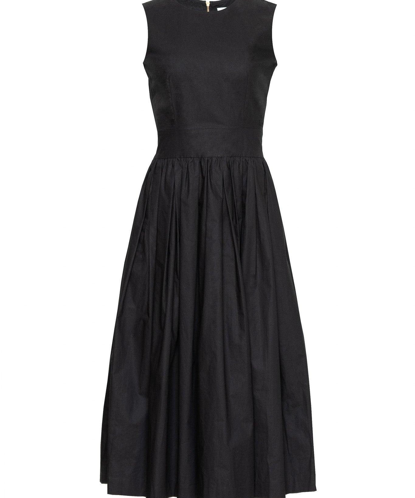 LUXURY SLEEVELESS DRESS - ANNA COTTON - BLACK - Room 502