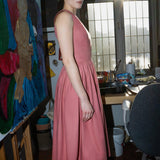 LUXURY SLEEVELESS DRESS - ANNA COTTON - ROSE - Room 502