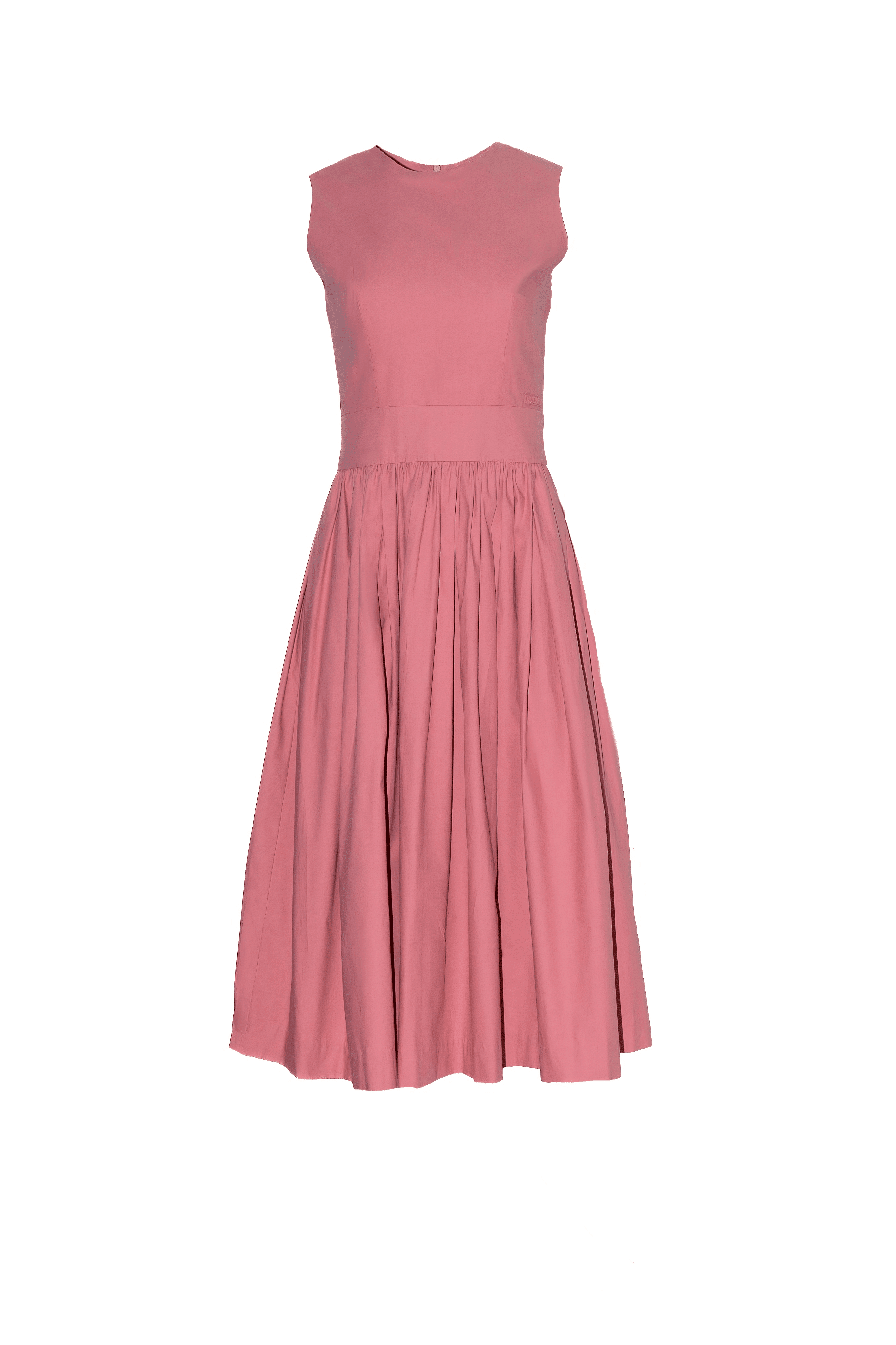 red cotton sleeveless dress Red Cotton Linen Midi Dress with Belt