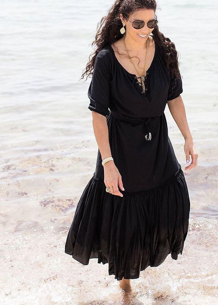 RESORT BEACH DRESS MODEL 8 LENA - BLACK - Room 502
