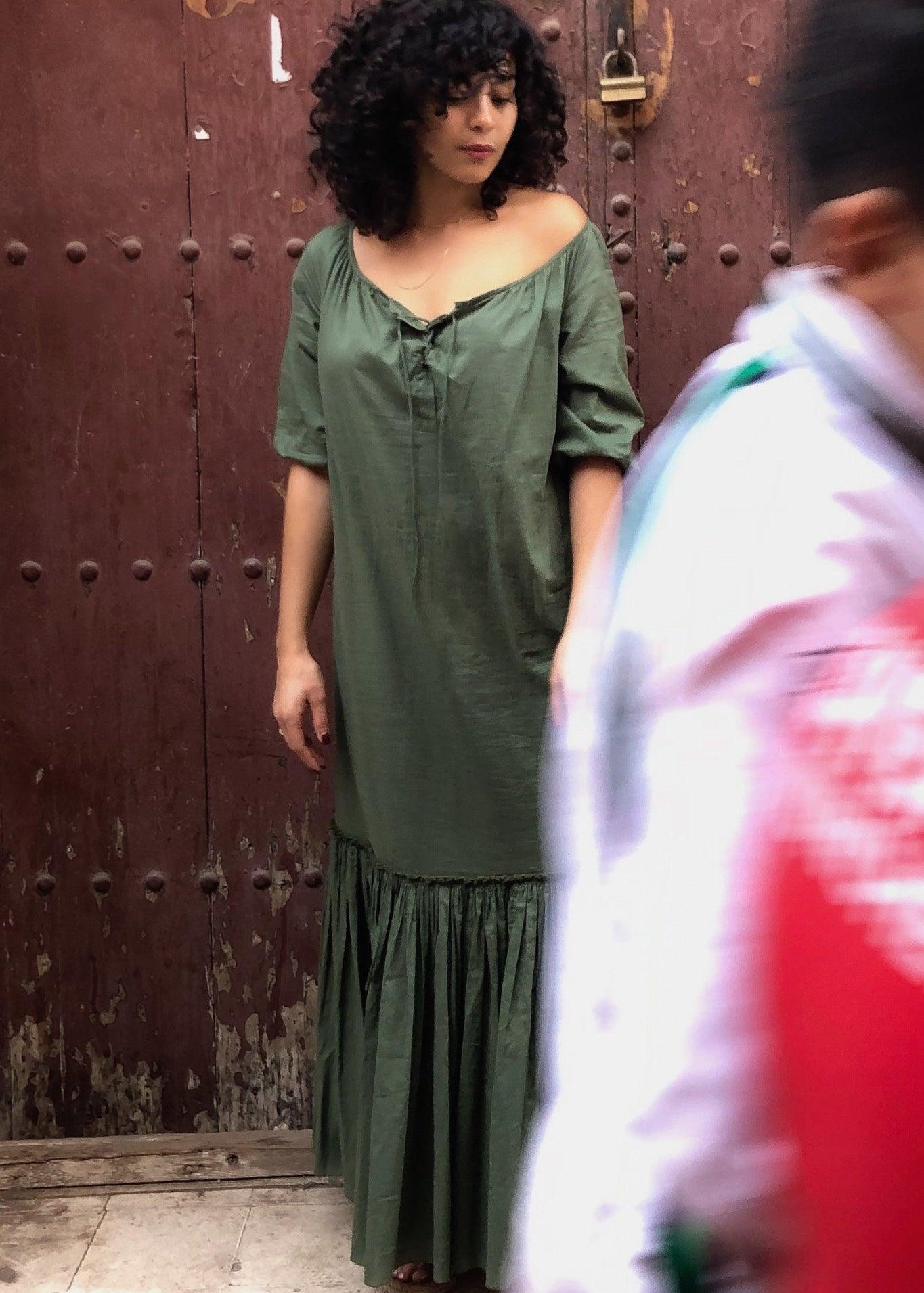 RESORT BEACH DRESS MODEL 8 LENA - KHAKI GREEN - Room 502