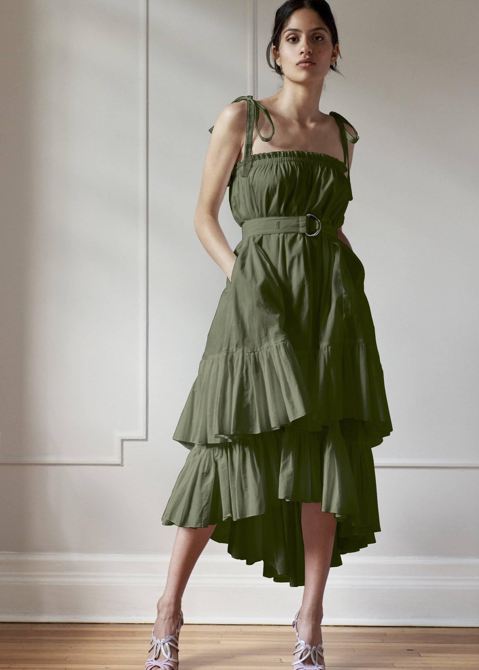 RESORT DRESS MODEL 7 CLAUDIA - KHAKI GREEN - Room 502