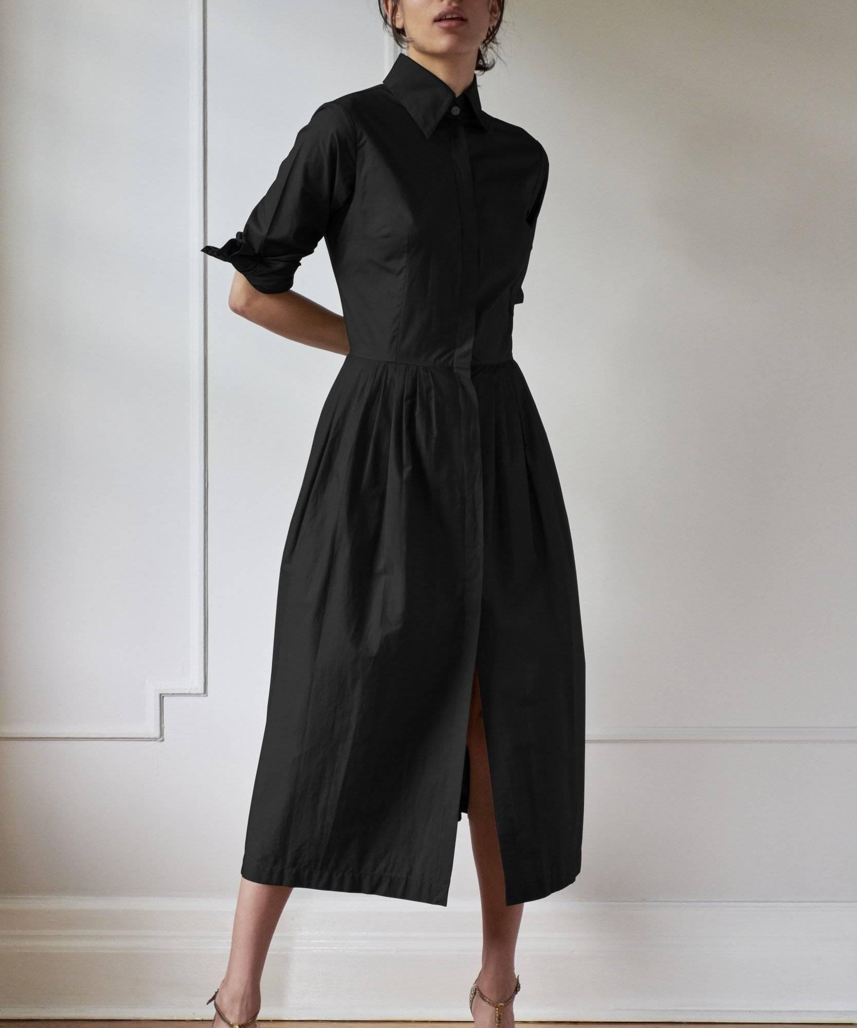 SHIRTDRESS MODEL 9 ZOE - BLACK - Room 502