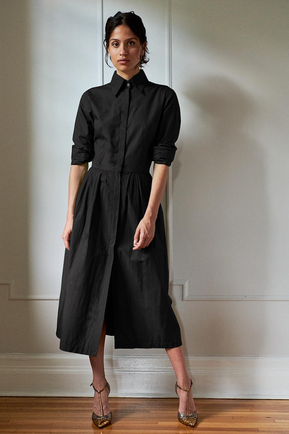 Zoe Black Cotton Shirtdress Pockets | Long Sleeve | Room 502 4/36 Zoe Black Cotton Shirtdress Pockets | Long Sleeve | Room 502 4/36