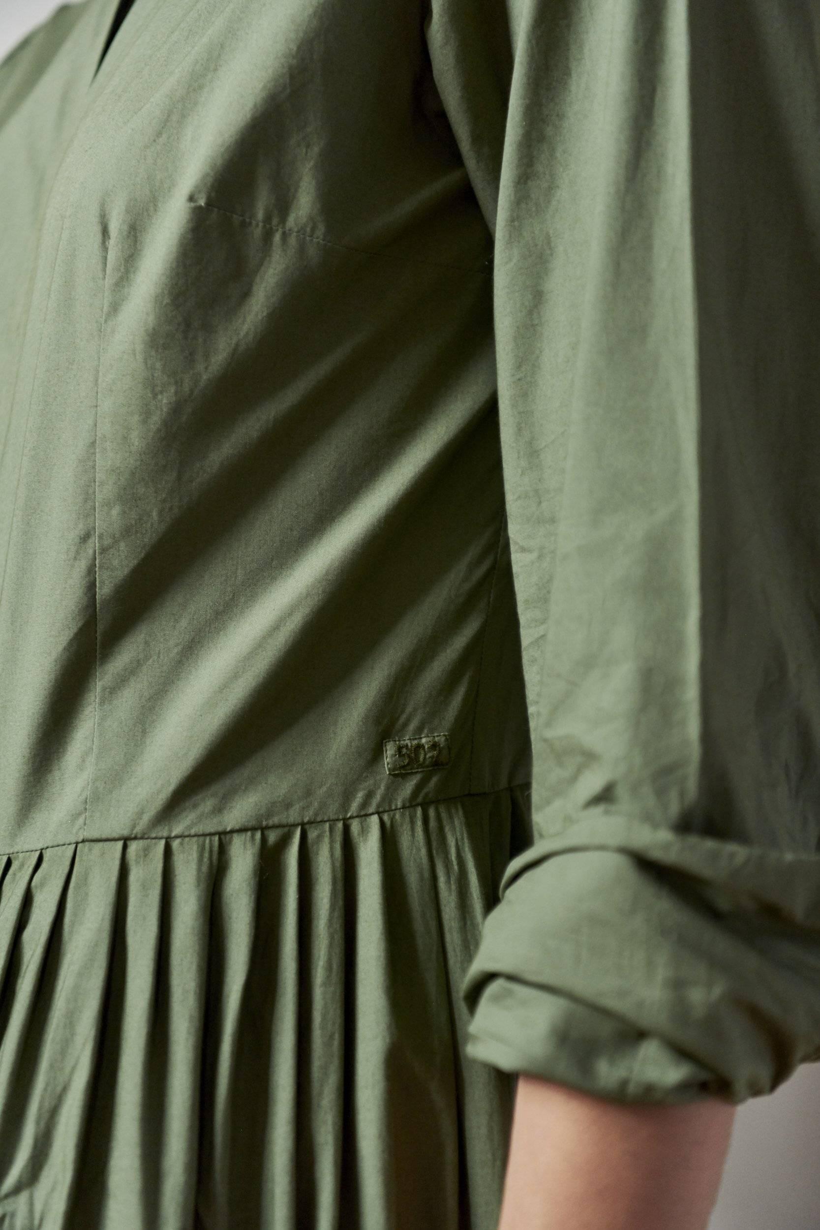 Zoe Khaki Green Cotton Shirtdress with Pockets | Sophie Thallet | Room 502 14/46 Zoe Khaki Green Cotton Shirtdress with Pockets | Sophie Thallet | Room 502 14/46