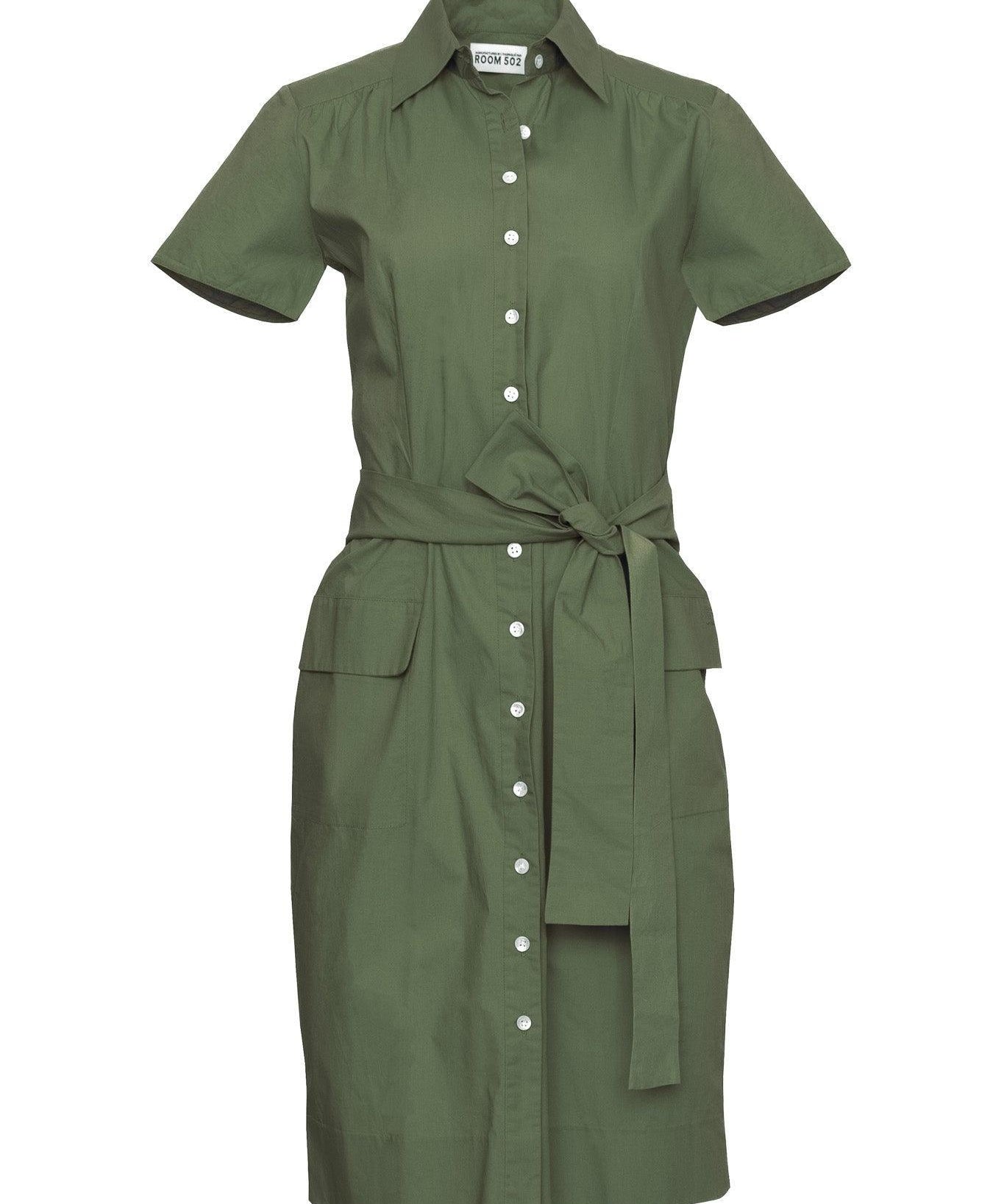 STEPHANIE PRESTIGE SHIRTDRESS MODEL 2 - KHAKI GREEN - Room 502