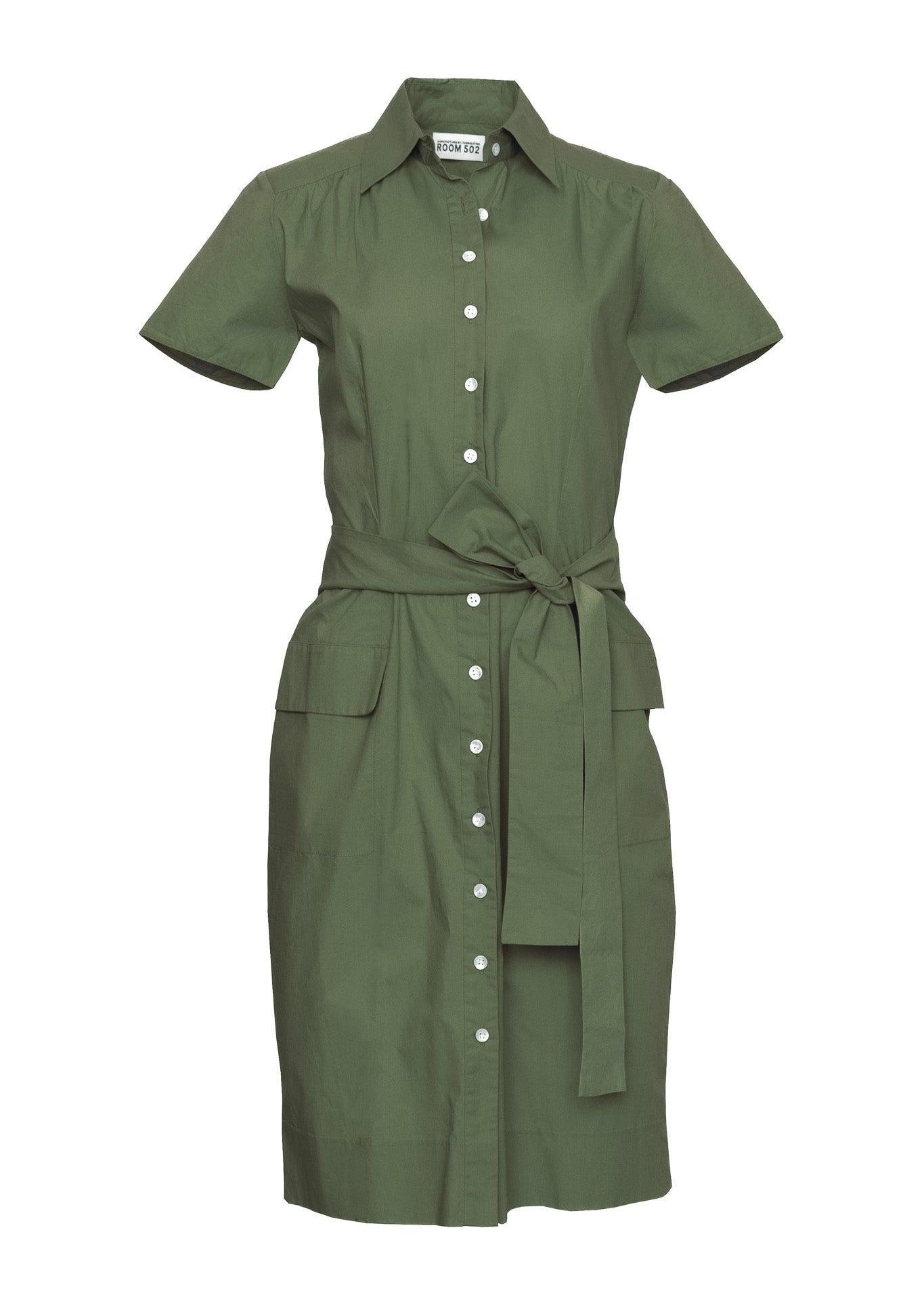 STEPHANIE PRESTIGE SHIRTDRESS MODEL 2 - KHAKI GREEN - Room 502