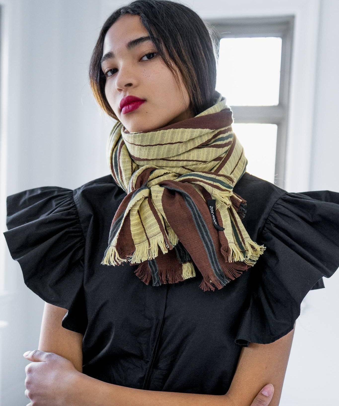 THE TRAVEL SCARF | HAND WOVEN COTTON | MODEL B | VANILLA - Room 502