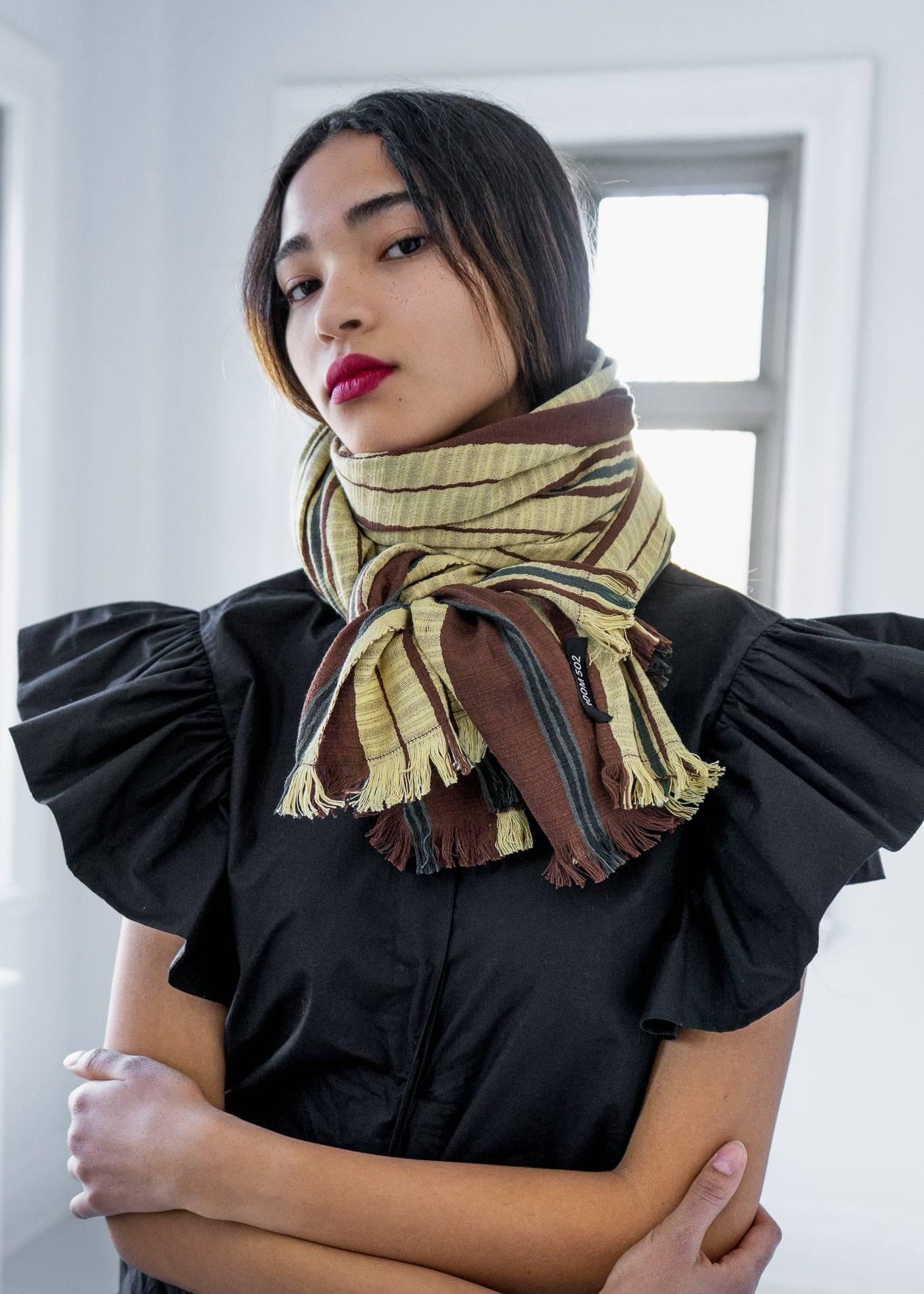 THE TRAVEL SCARF | HAND WOVEN COTTON | MODEL B | VANILLA - Room 502