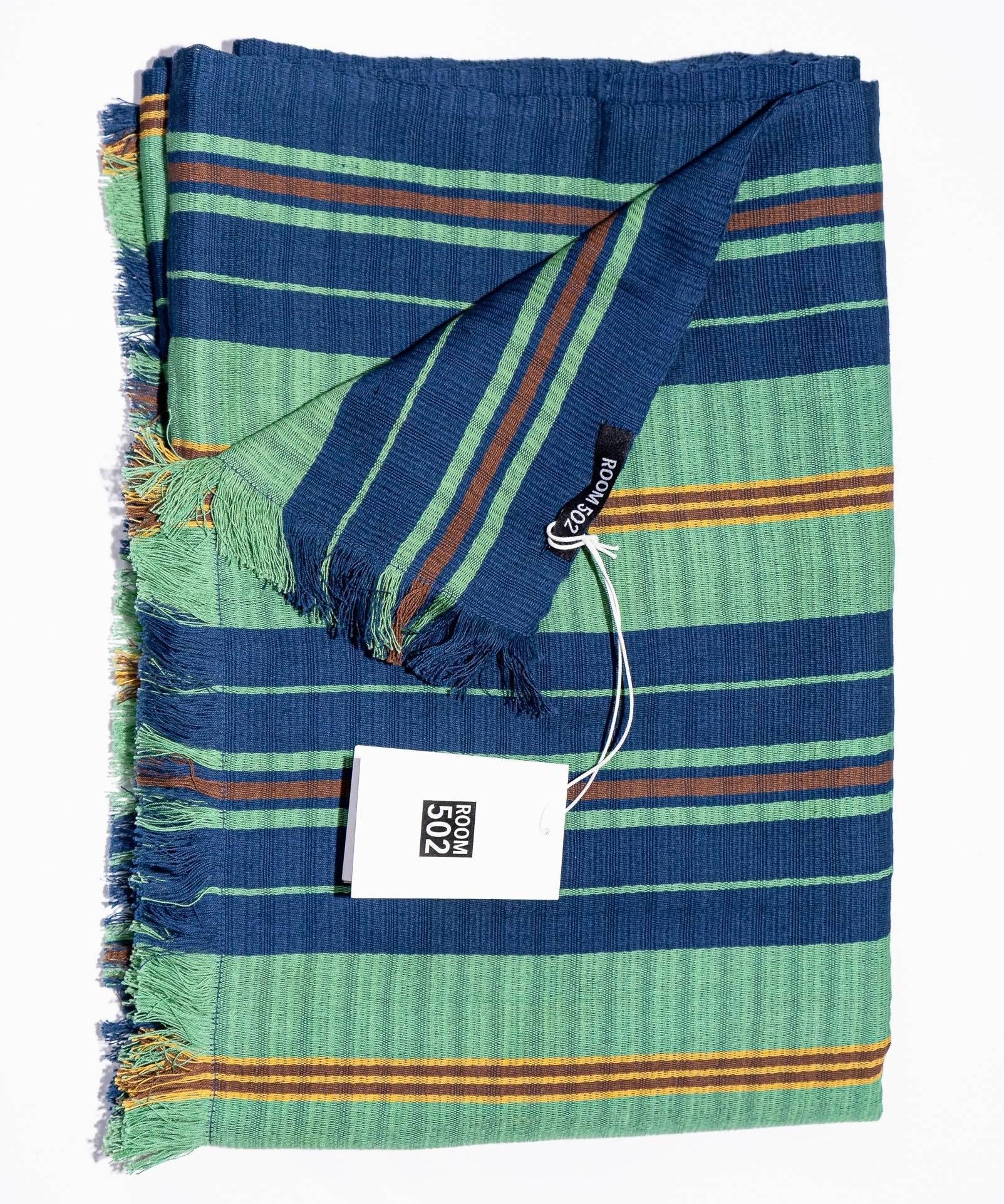 THE TRAVEL SCARF | HAND WOVEN COTTON | MODEL C | TURQUOISE - Room 502