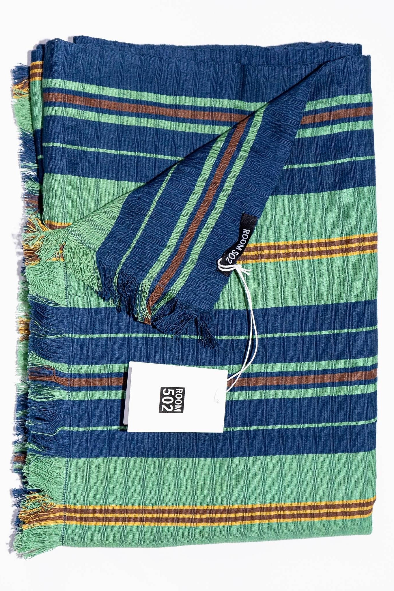 THE TRAVEL SCARF | HAND WOVEN COTTON | MODEL C | TURQUOISE - Room 502