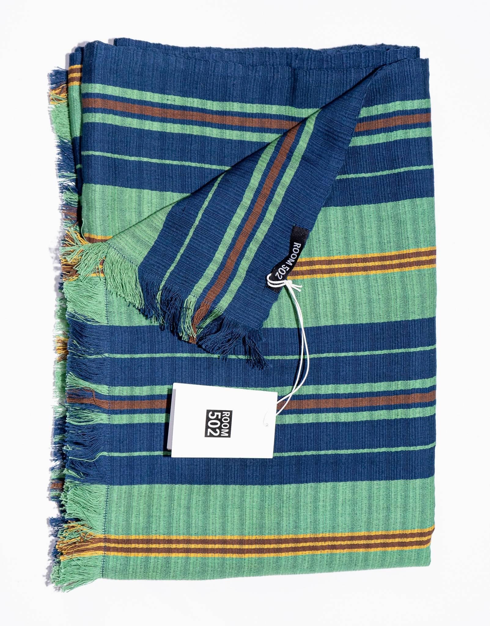 THE TRAVEL SCARF | HAND WOVEN COTTON | MODEL C | TURQUOISE - Room 502