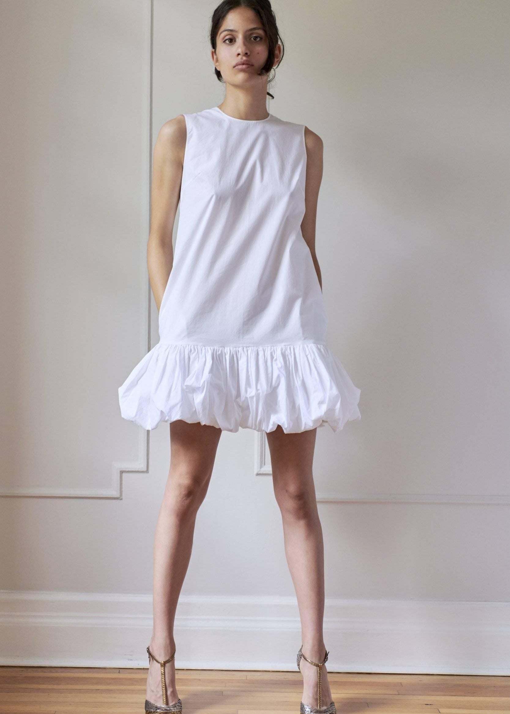 TRAPEZE DRESS - MODEL 4 - YARA - WHITE - Room 502