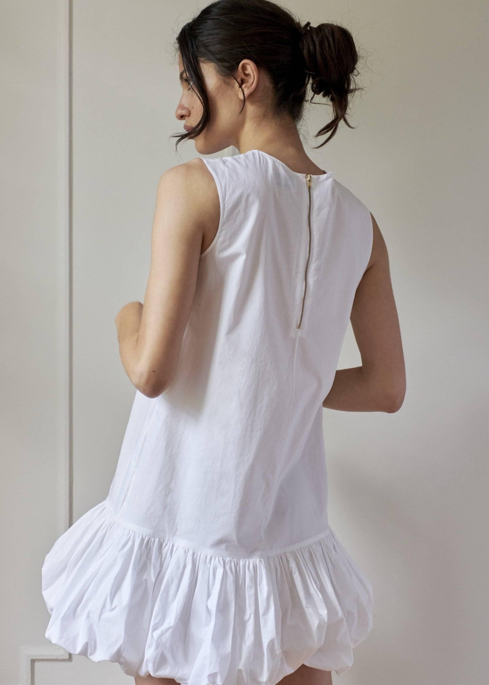 TRAPEZE DRESS - MODEL 4 - YARA - WHITE - Room 502