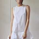 TRAPEZE DRESS - MODEL 4 - YARA - WHITE - Room 502